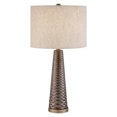 Table Lamp Gunmetal Finished Ceramic/White Linen A 150W